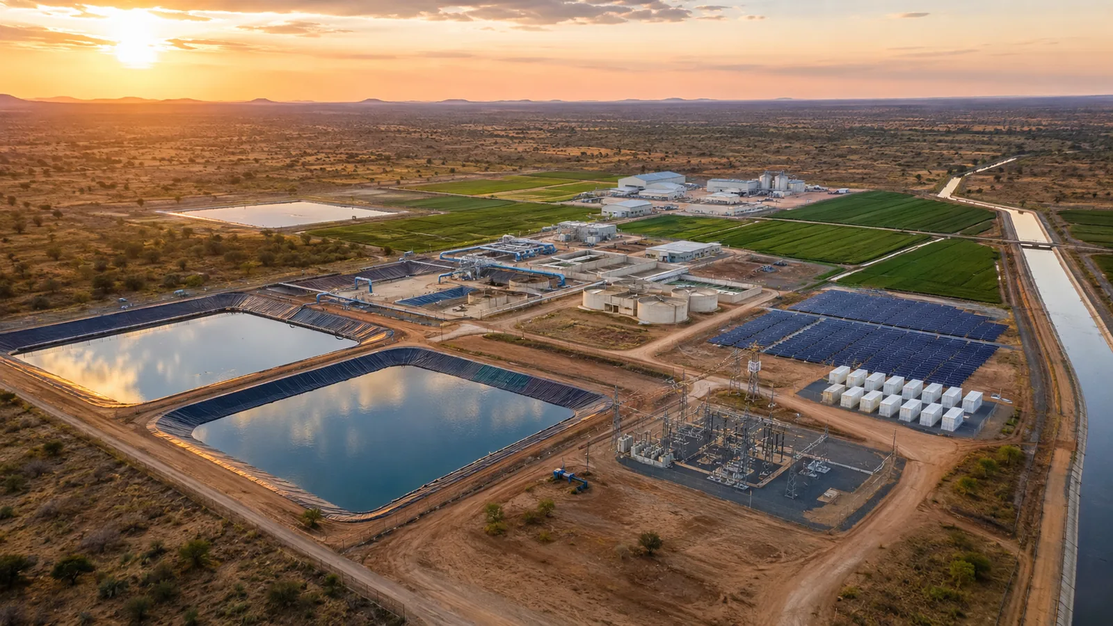 Conceptual WaterGrid and EnergyGrid utility infrastructure serving the Agropark