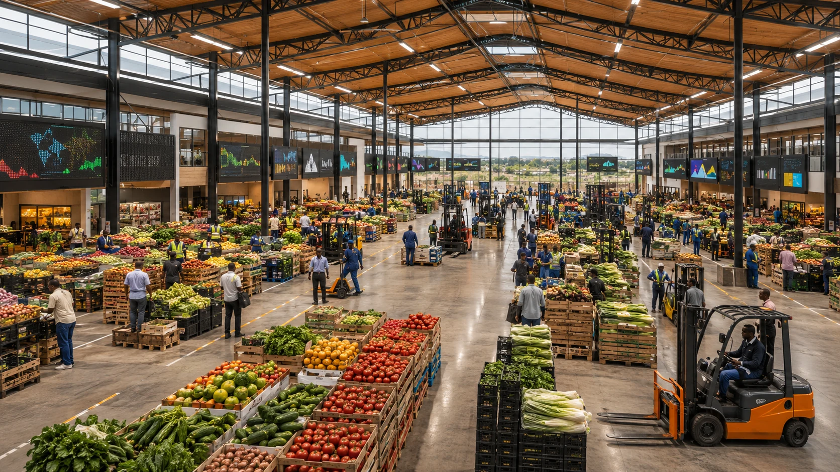 Illustrative fresh produce wholesale market