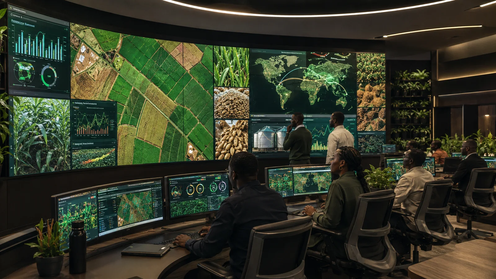 Illustrative food-industrial control room