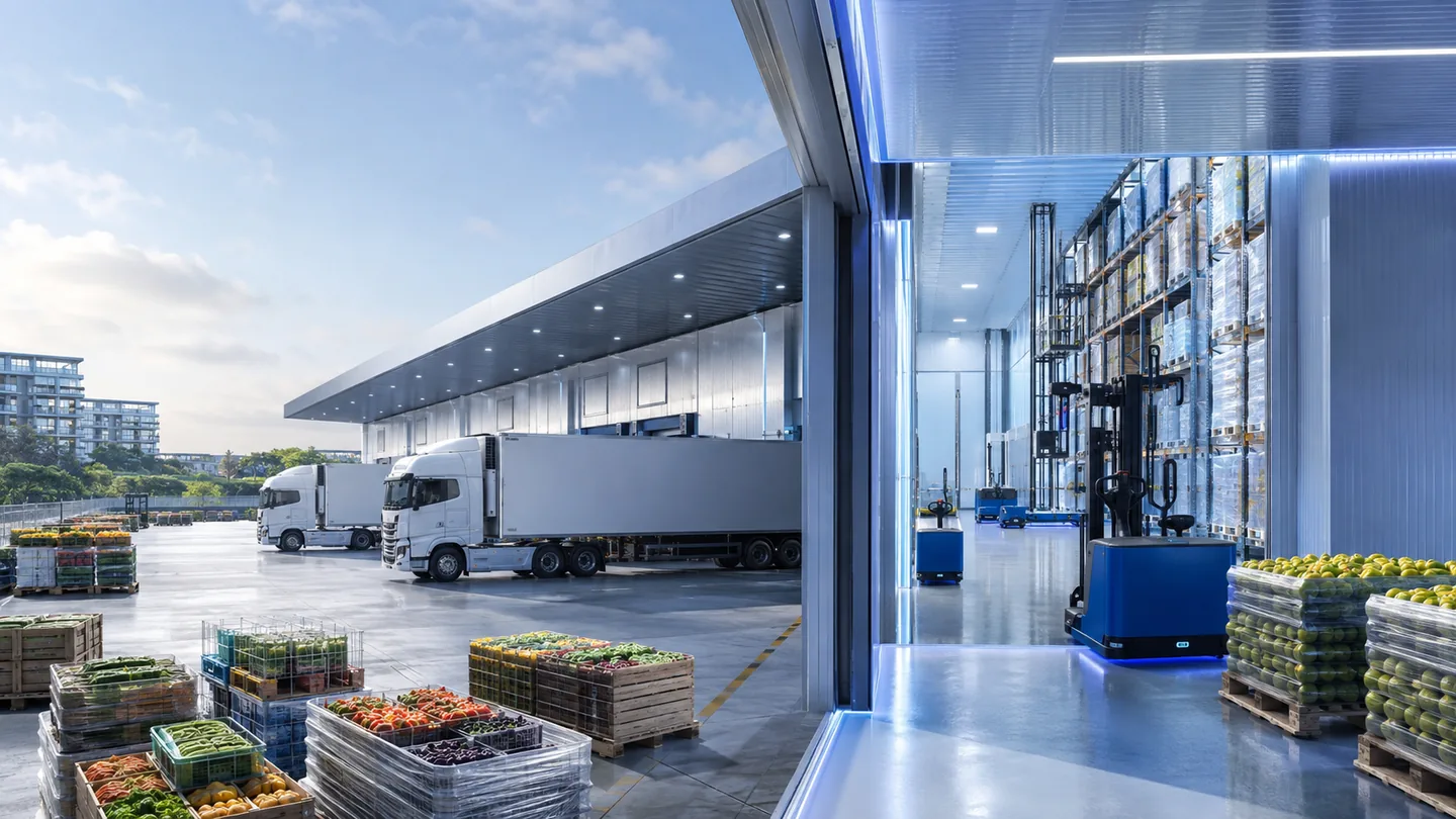 Illustrative cold-chain warehouse and distribution-centre operations